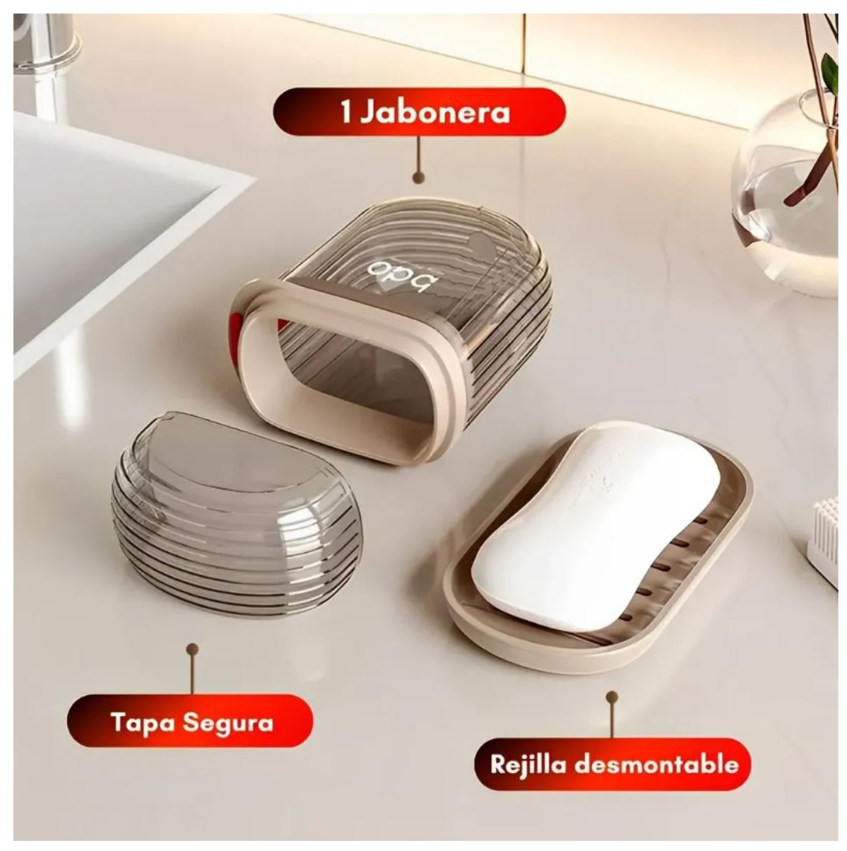 Jabonera impermeable para viaje